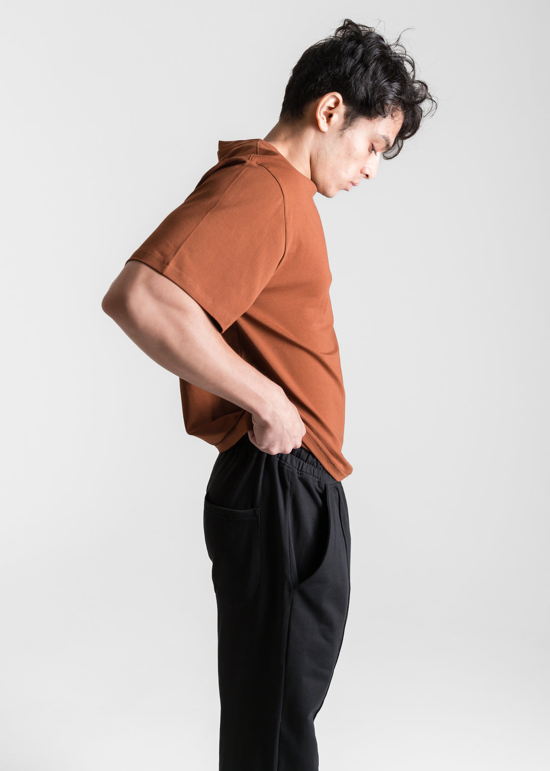 Stretch Box-Fit T-shirt — Brick Brown