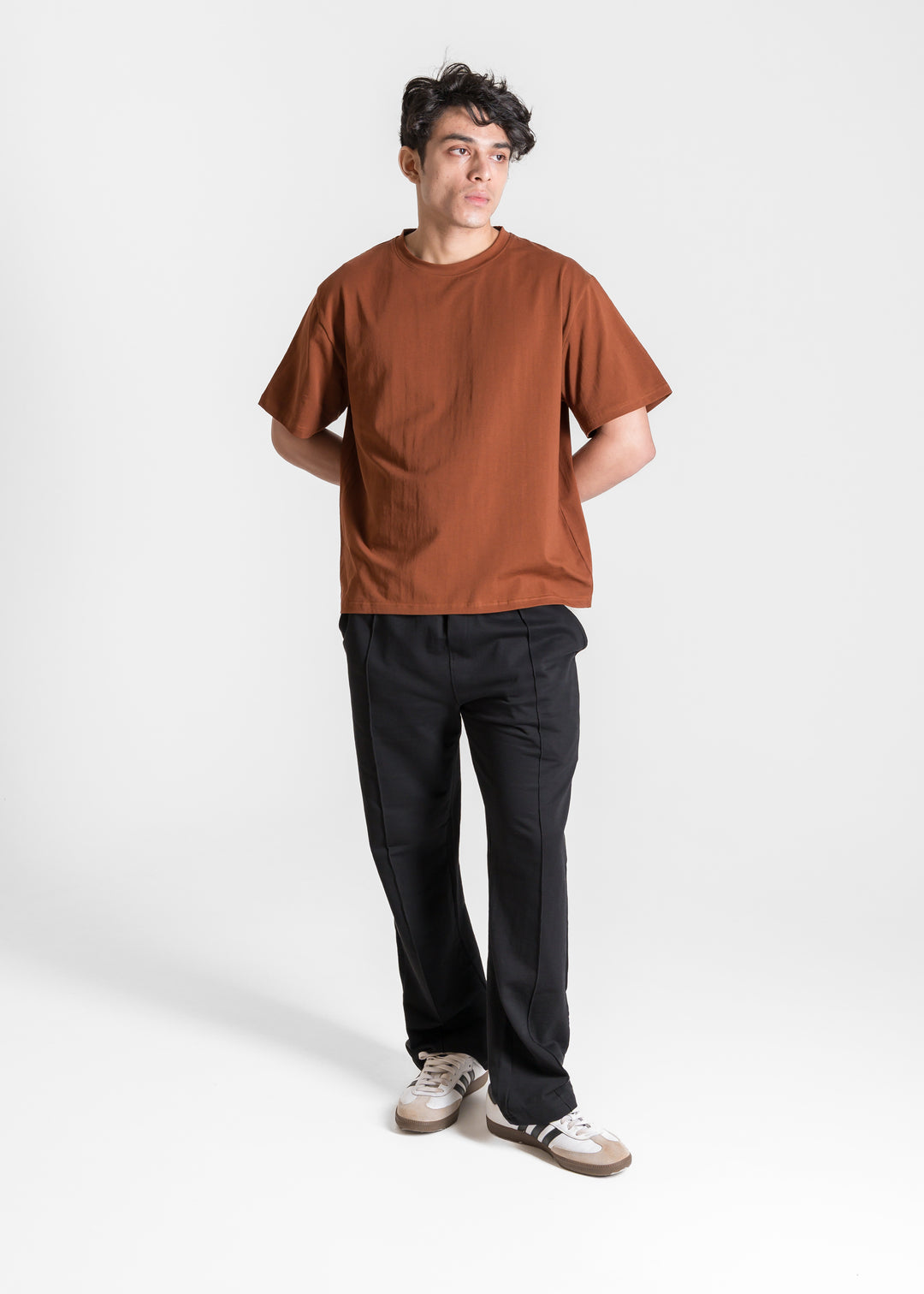 Stretch Box-Fit T-shirt — Brick Brown