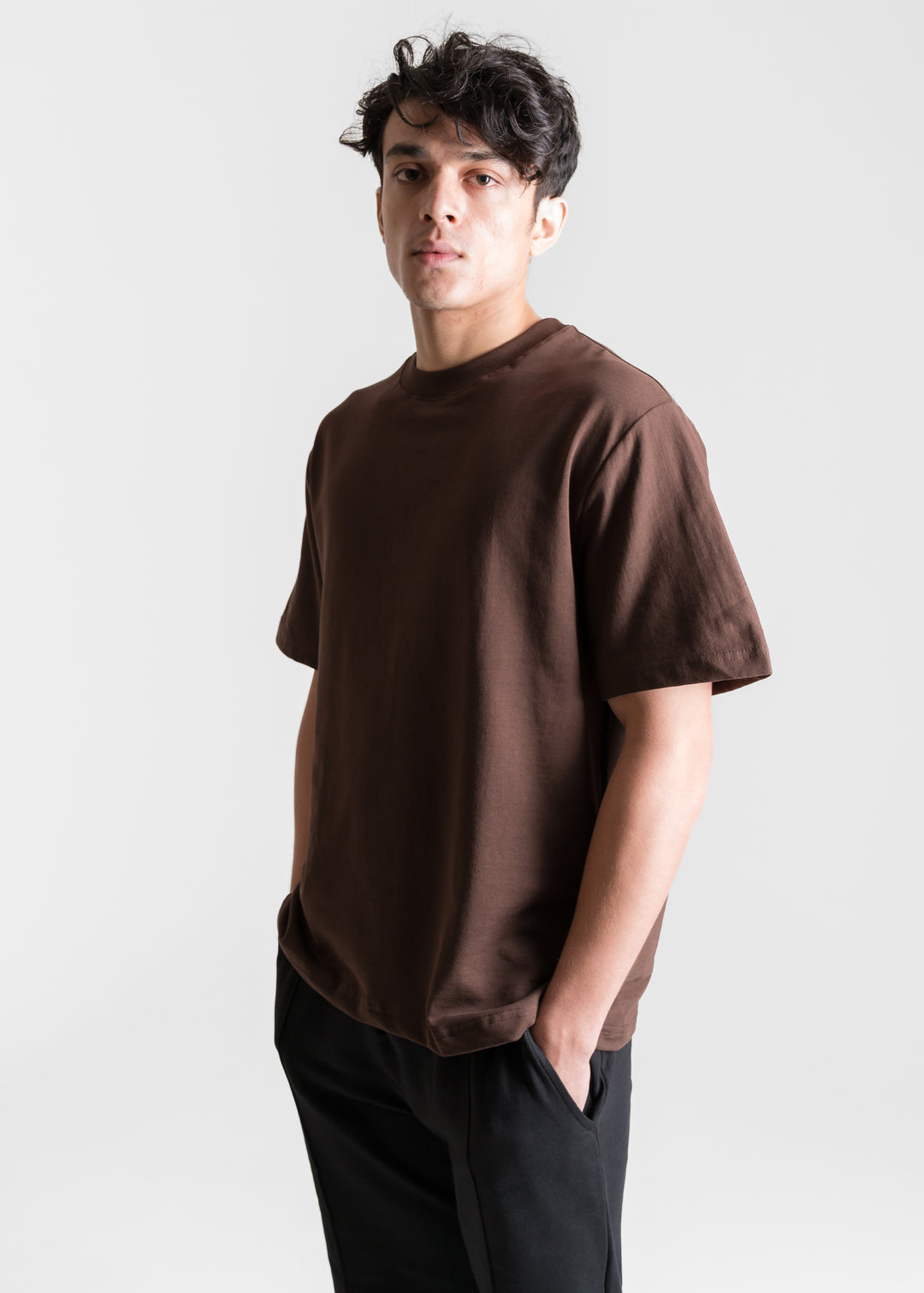 Heavy Box-Fit T-shirt — Dark Brown