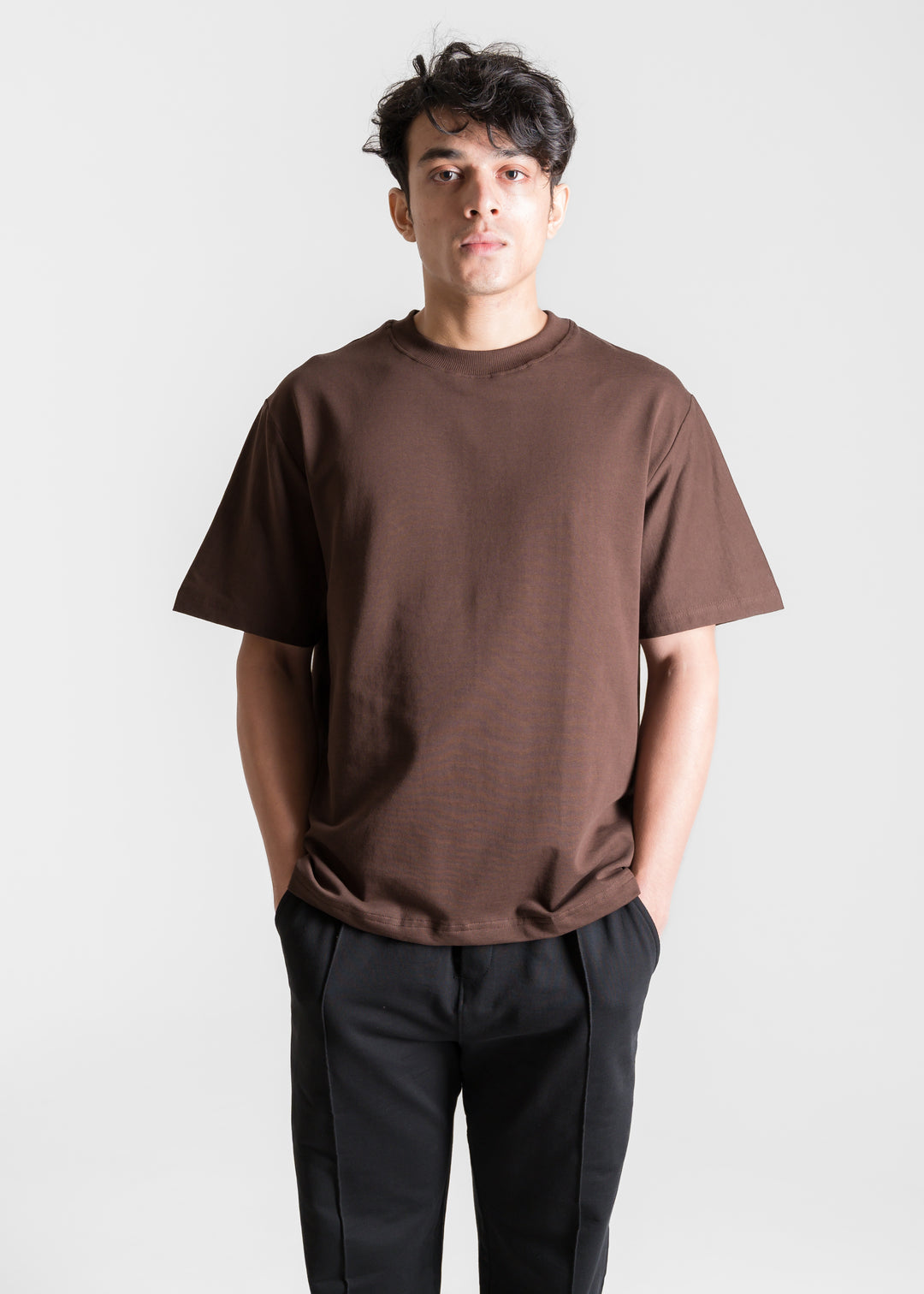 Heavy Box-Fit T-shirt — Dark Brown