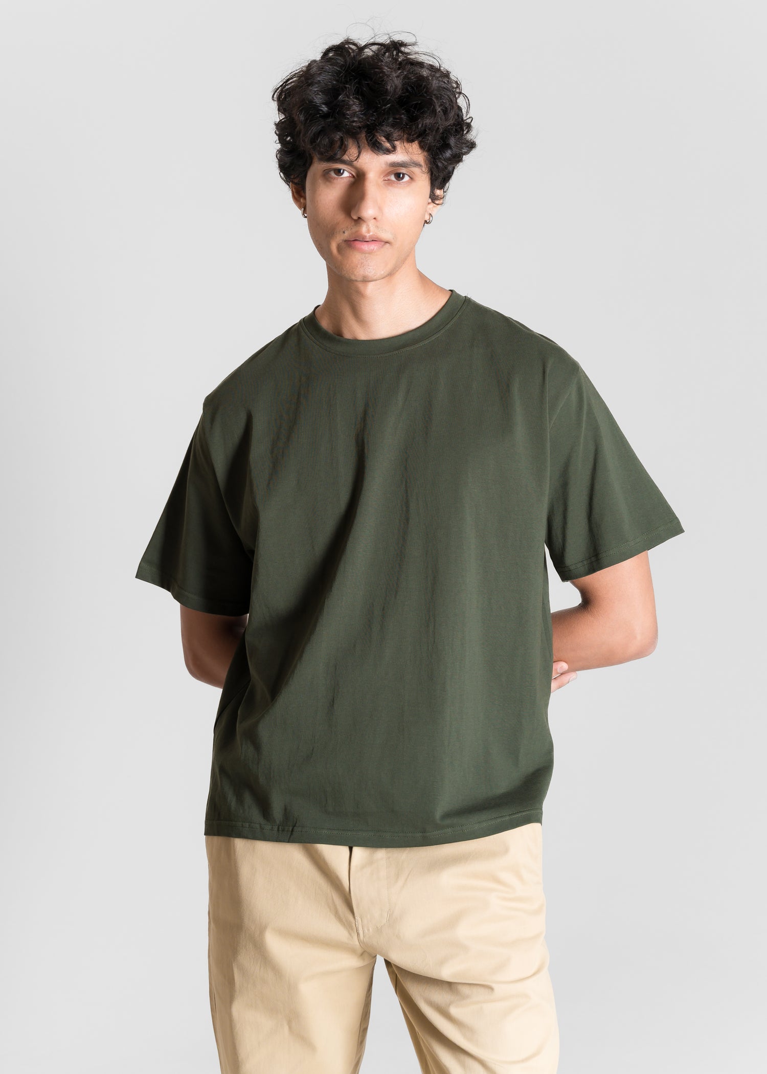 Stretch Box-Fit T-shirt — Dark Olive