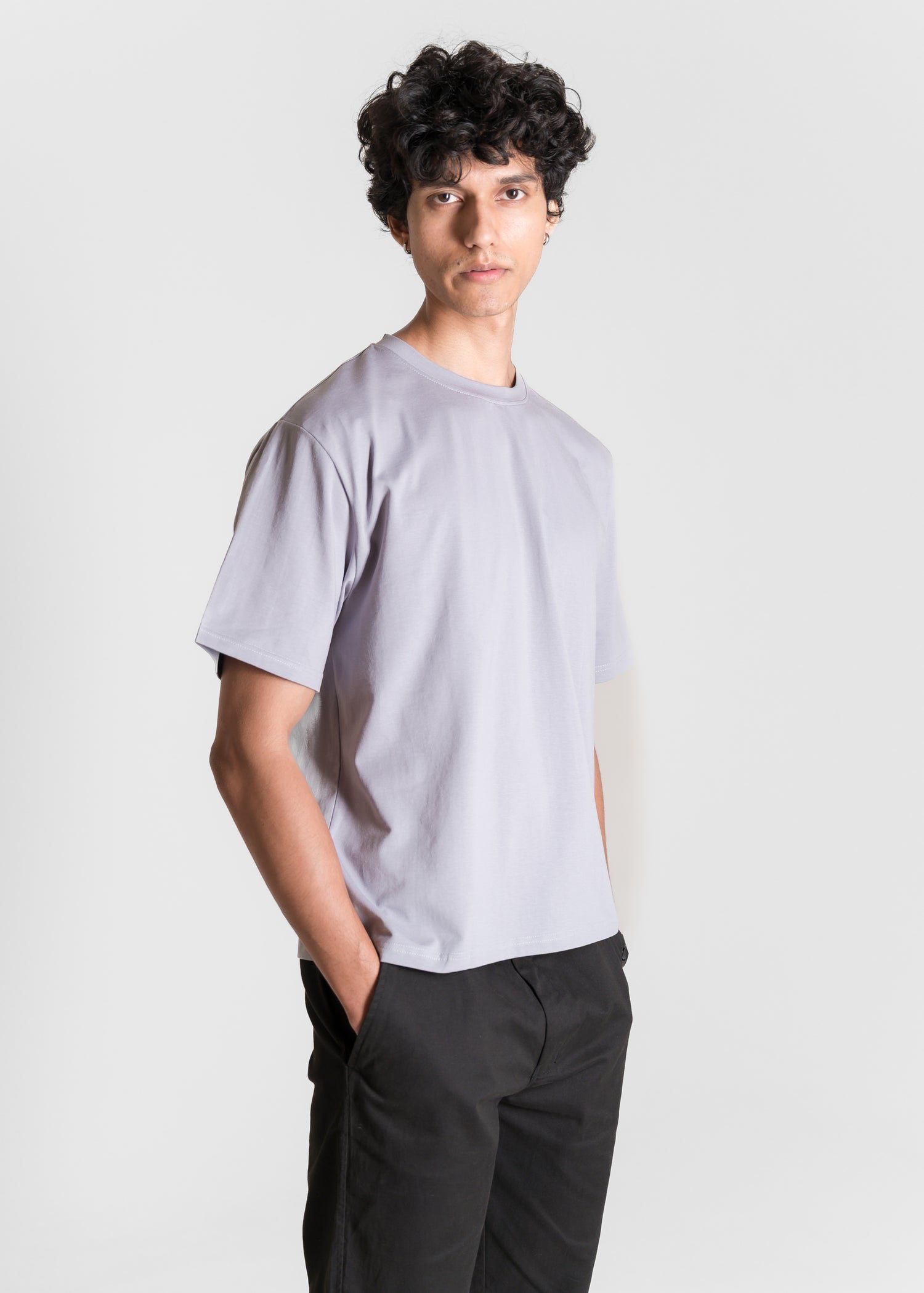 Stretch Box-Fit T-shirt — Steel Grey