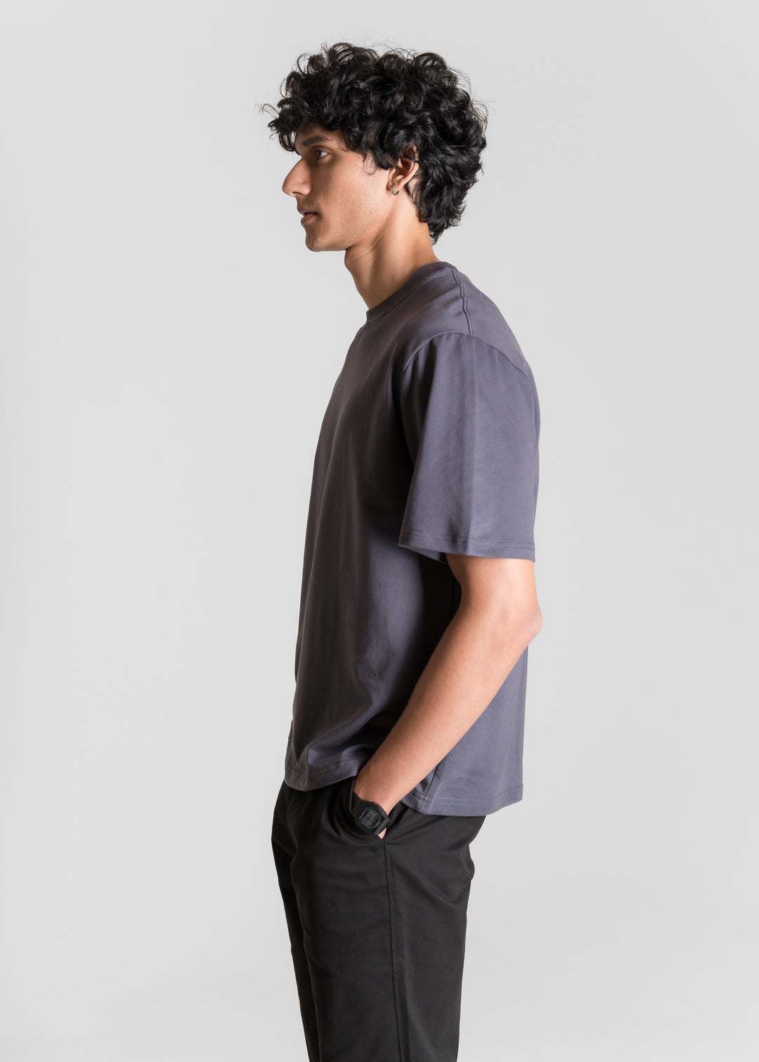 Heavy Box-Fit T-shirt — Dark Grey