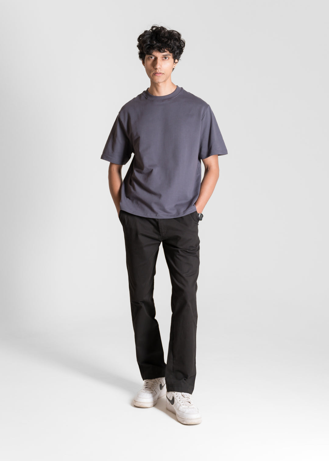 Heavy Box-Fit T-shirt — Dark Grey