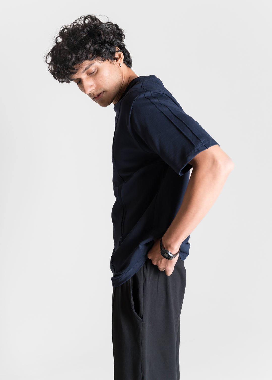 Heavy Relaxed Ridge T-shirt — Navy Blue