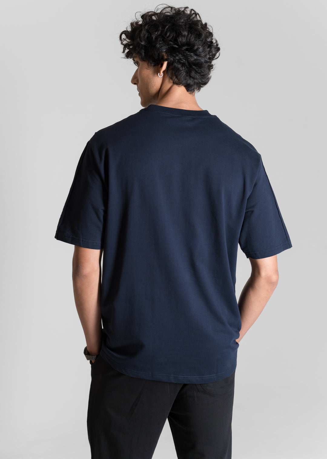 Heavy Relaxed Ridge T-shirt — Navy Blue