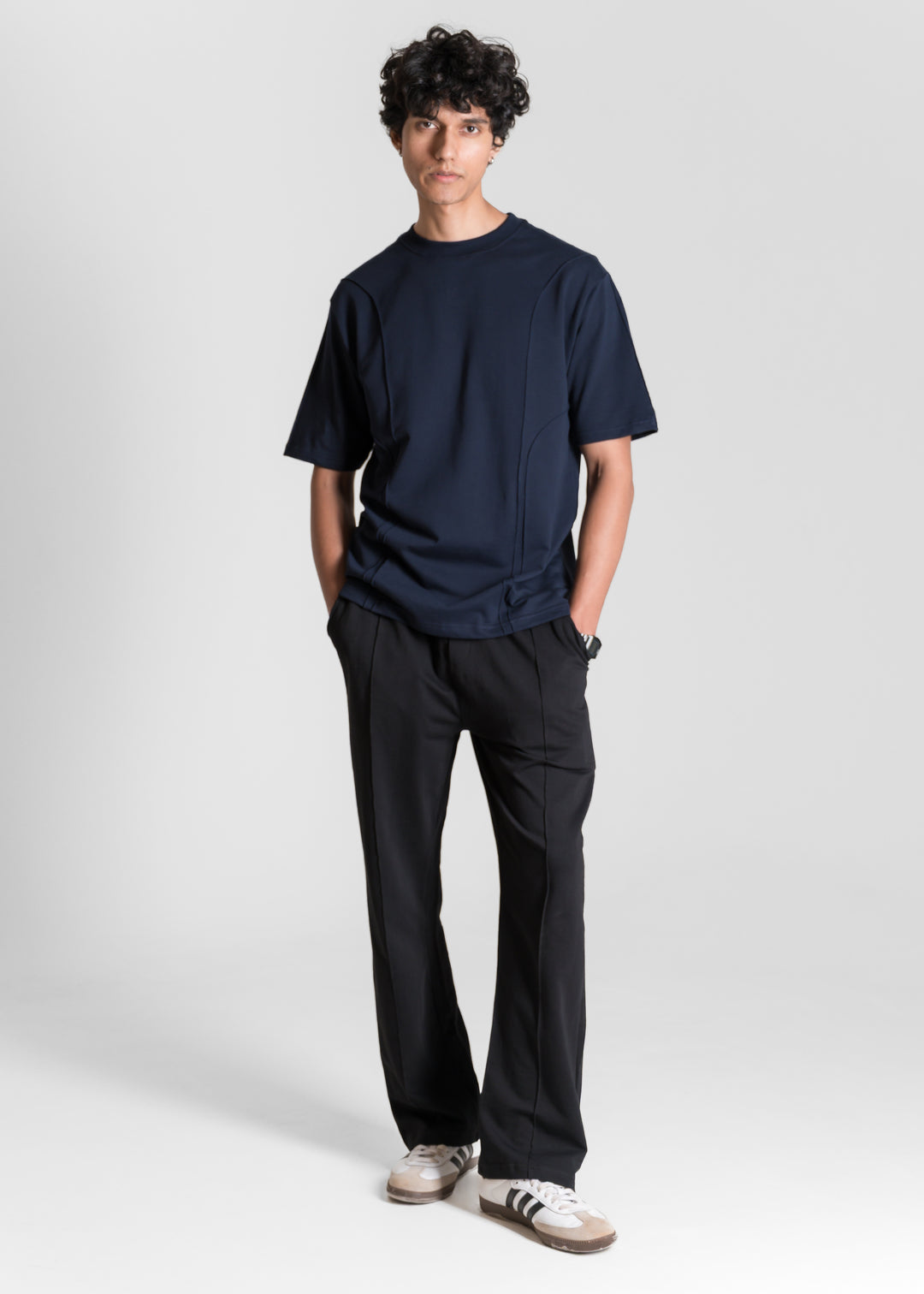 Heavy Relaxed Ridge T-shirt — Navy Blue