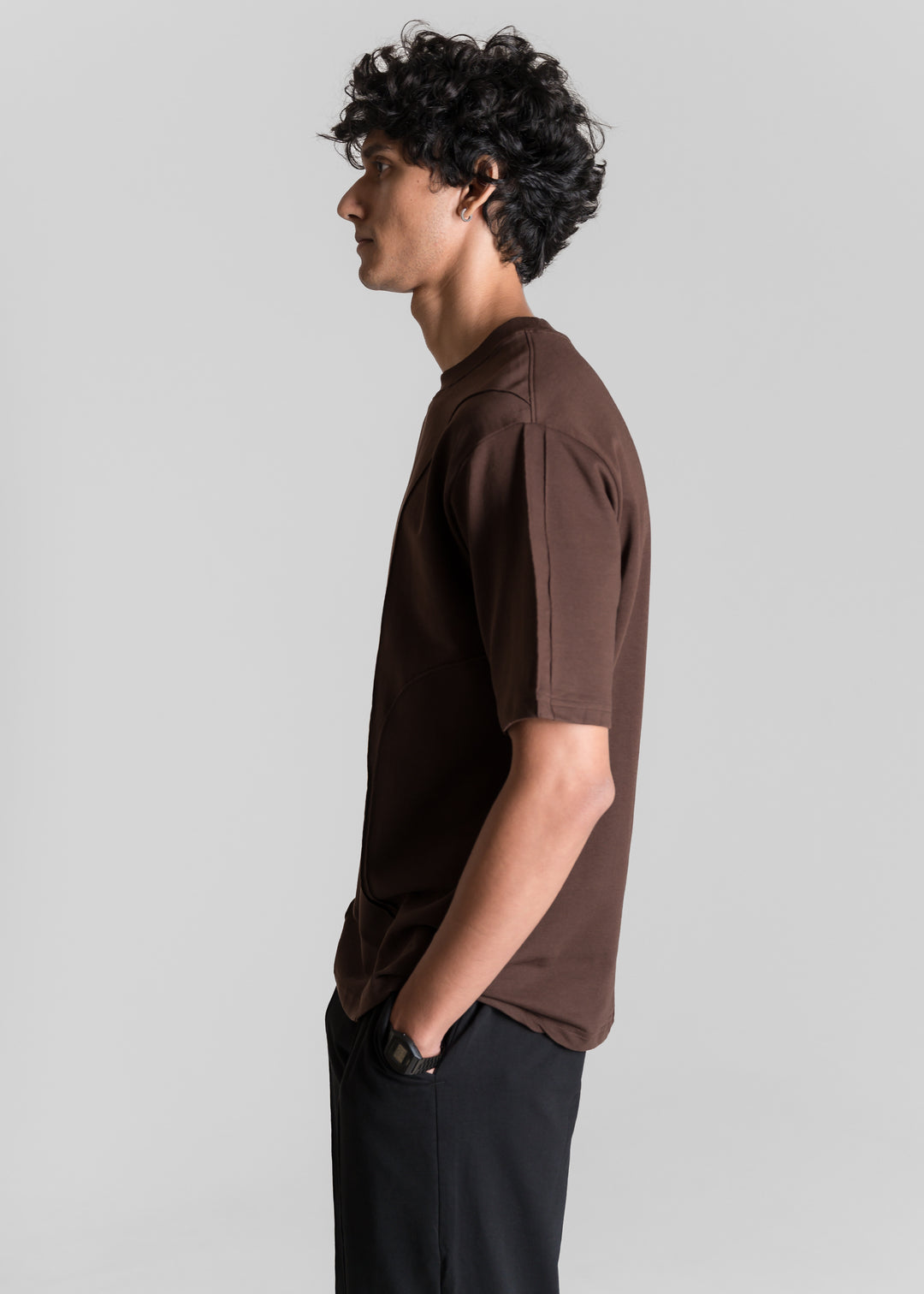 Heavy Relaxed Ridge T-shirt — Dark Brown