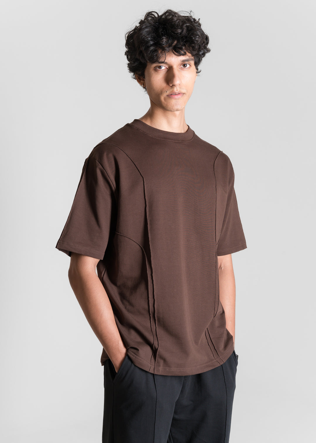 Heavy Relaxed Ridge T-shirt — Dark Brown