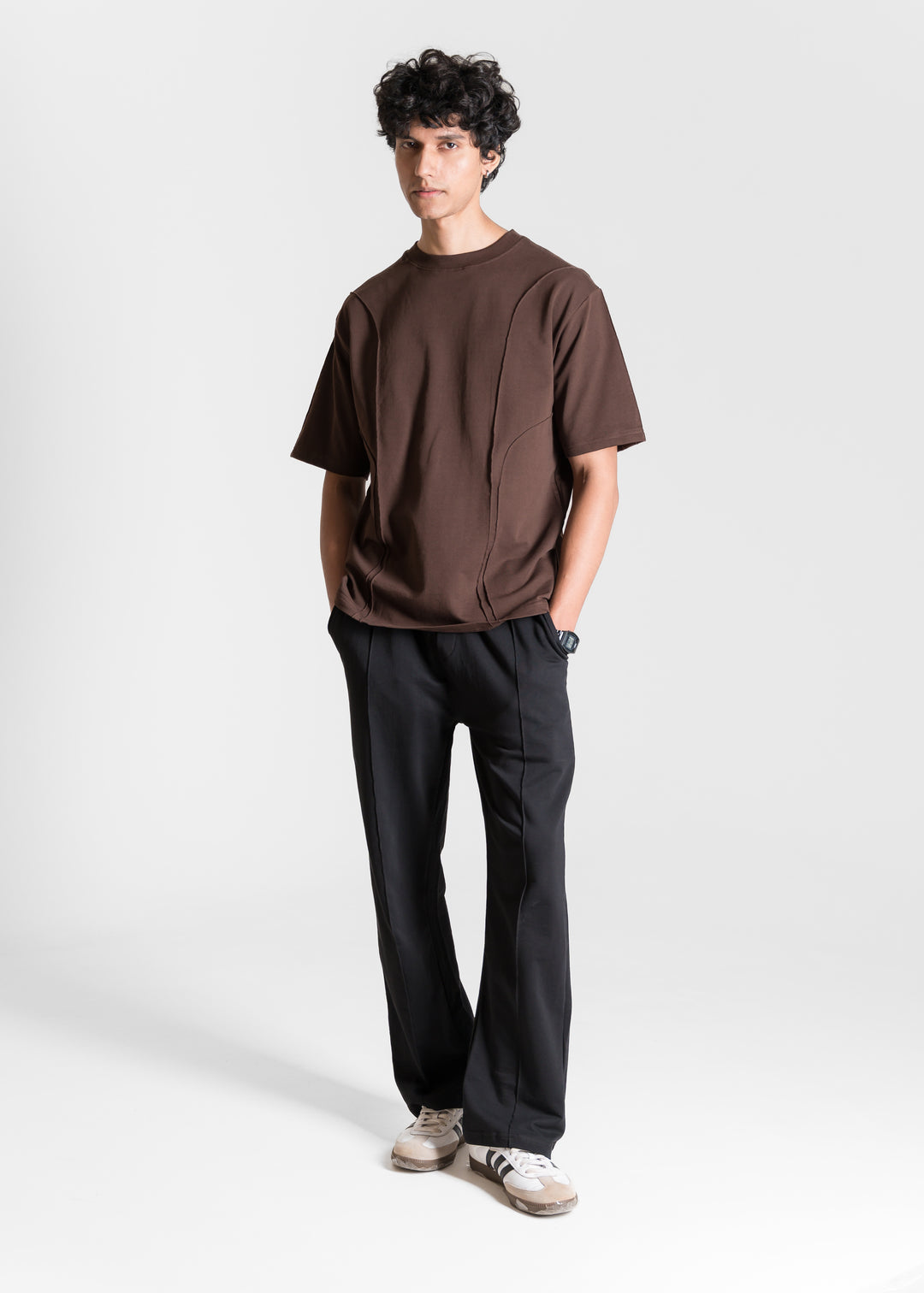 Heavy Relaxed Ridge T-shirt — Dark Brown