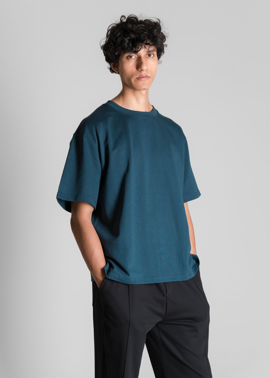 Heavy Box-Fit T-shirt — Deep Teal