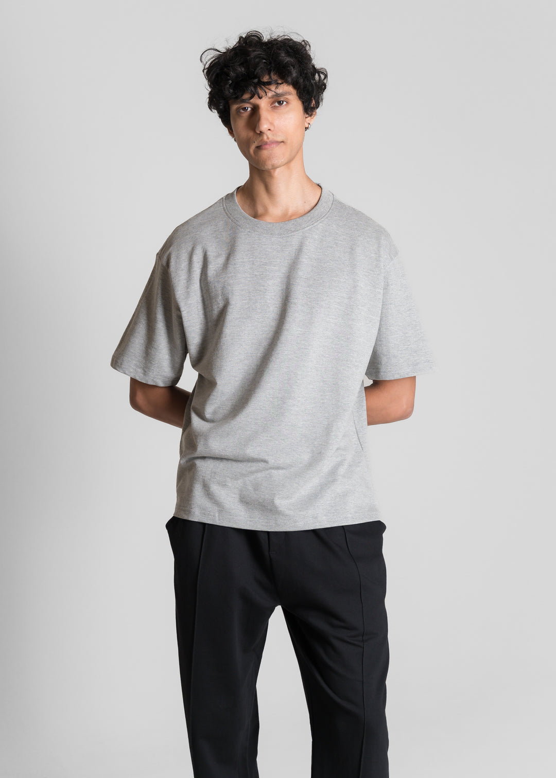 Heavy Box-Fit T-shirt — Melange Grey