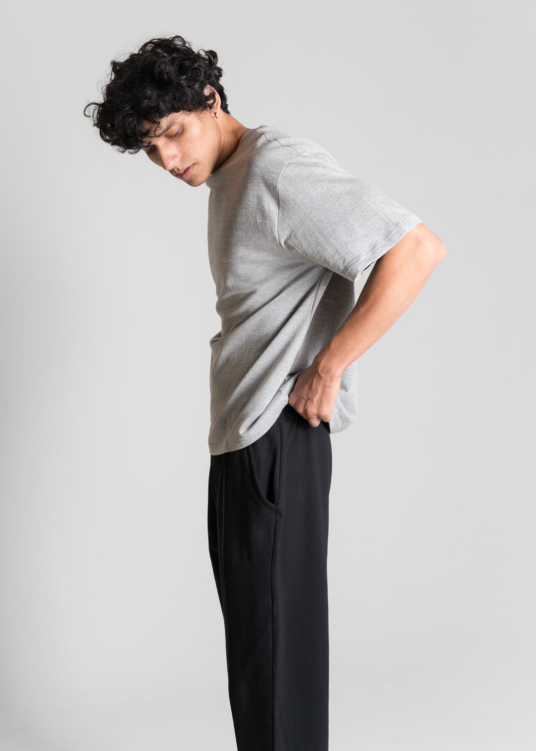 Heavy Box-Fit T-shirt — Melange Grey