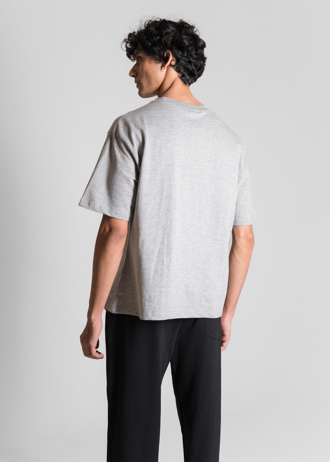 Heavy Box-Fit T-shirt — Melange Grey