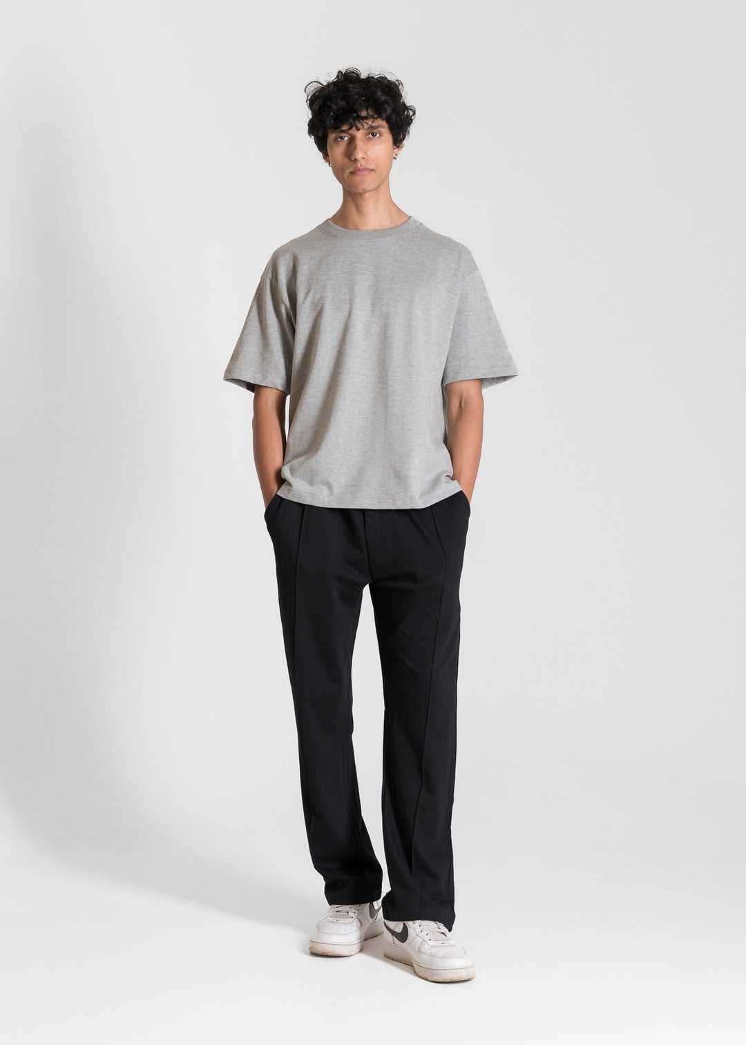 Heavy Box-Fit T-shirt — Melange Grey
