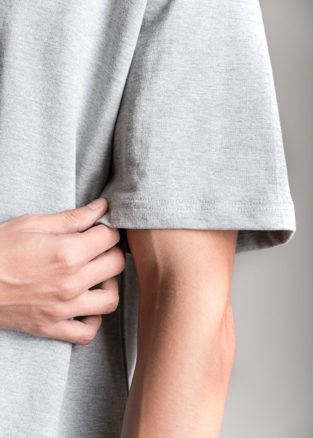 Heavy Box-Fit T-shirt — Melange Grey