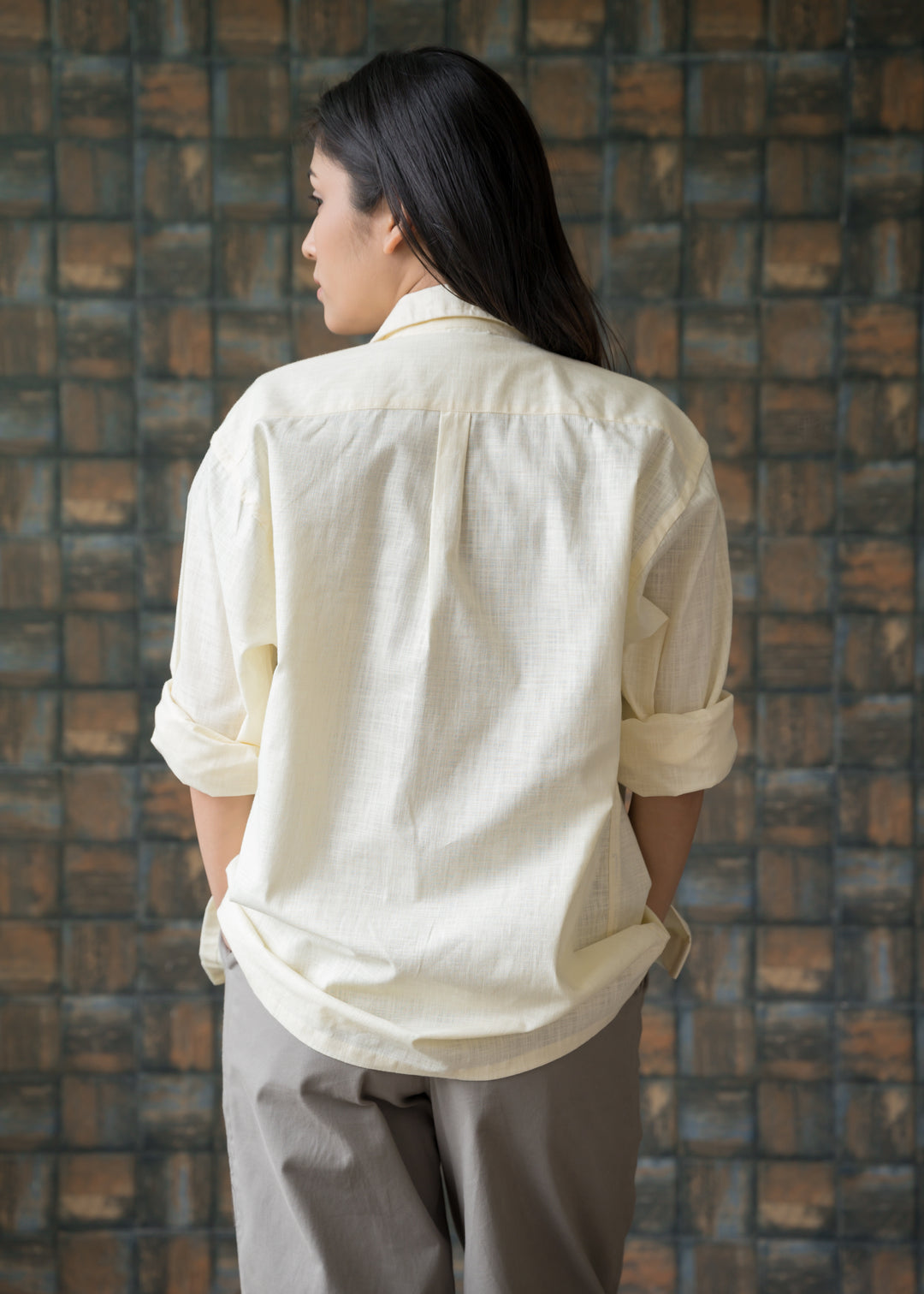 Cream — Long Sleeve Resort Shirt