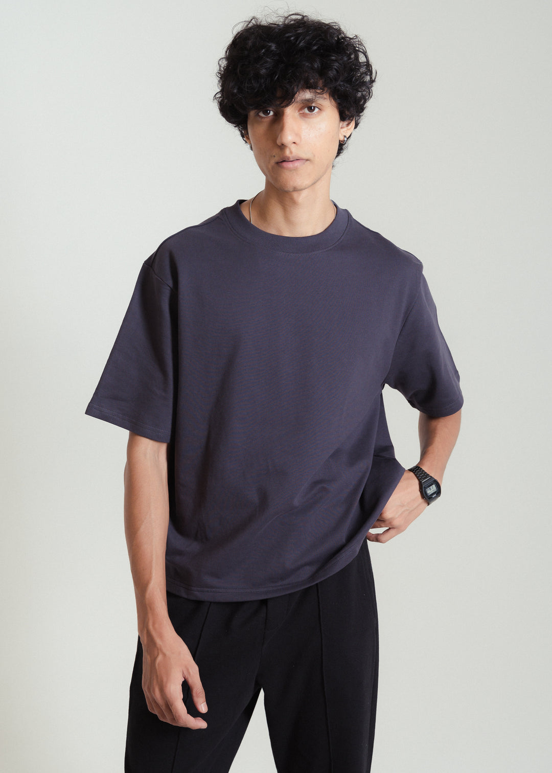 Dark Grey — Heavy Weight Cropped (Box Fit) T-shirt