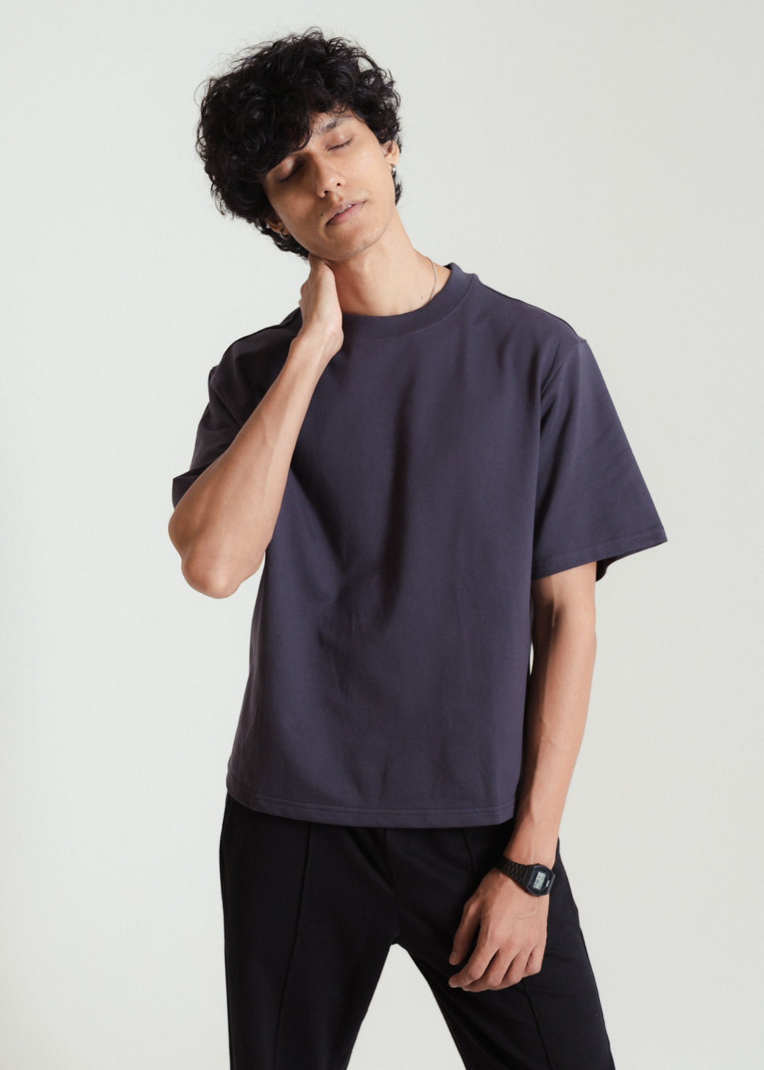 Dark Grey — Heavy Weight Cropped (Box Fit) T-shirt