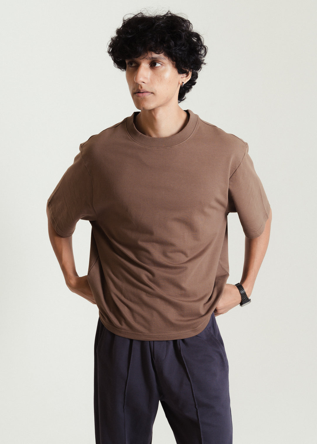 Brown — Heavy Weight Cropped (Box Fit) T-shirt