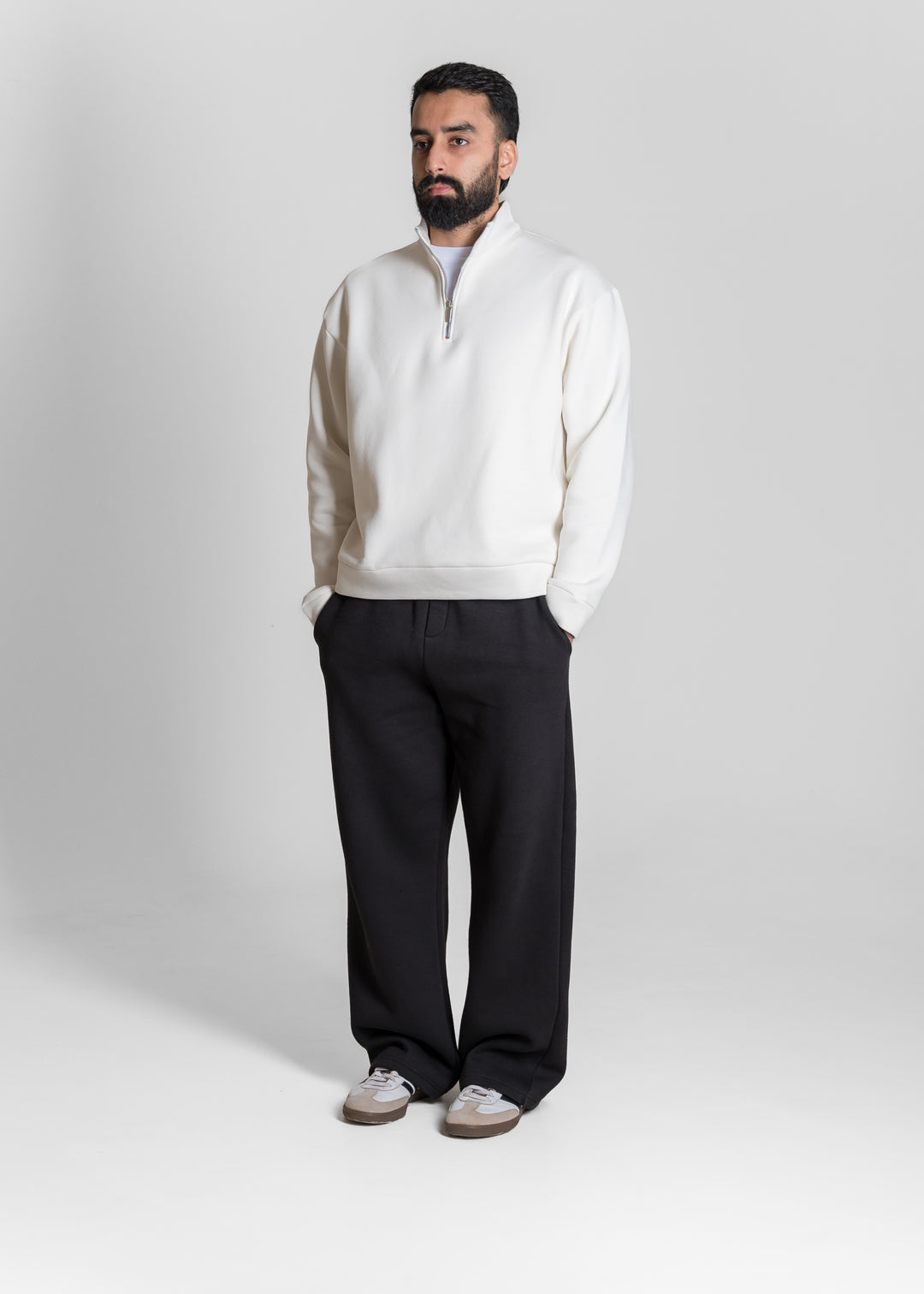 Step-Out Half-Zip Sweatshirt — Off-White