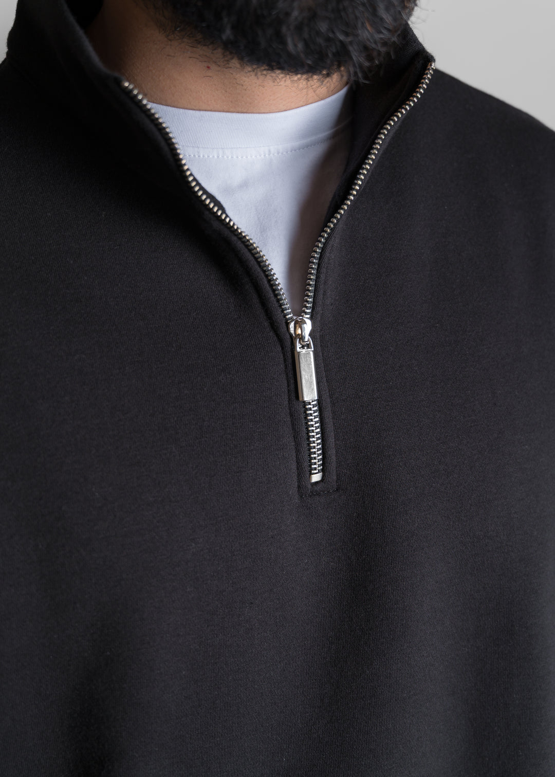 Step-Out Half-Zip Sweatshirt — Black