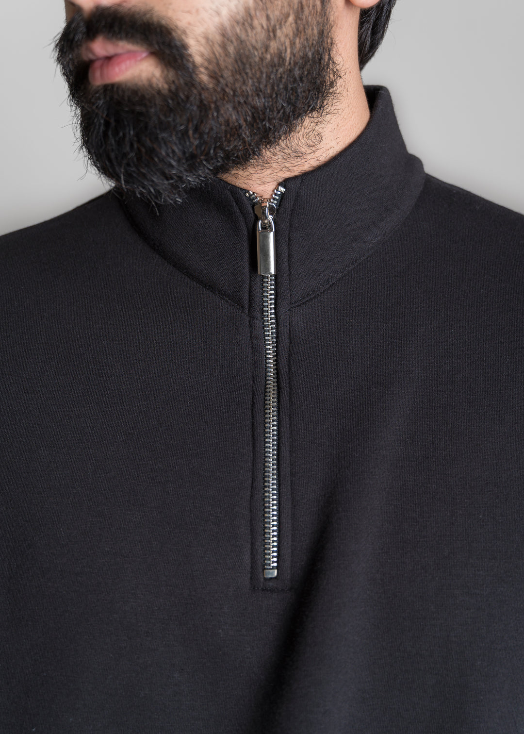 Step-Out Half-Zip Sweatshirt — Black