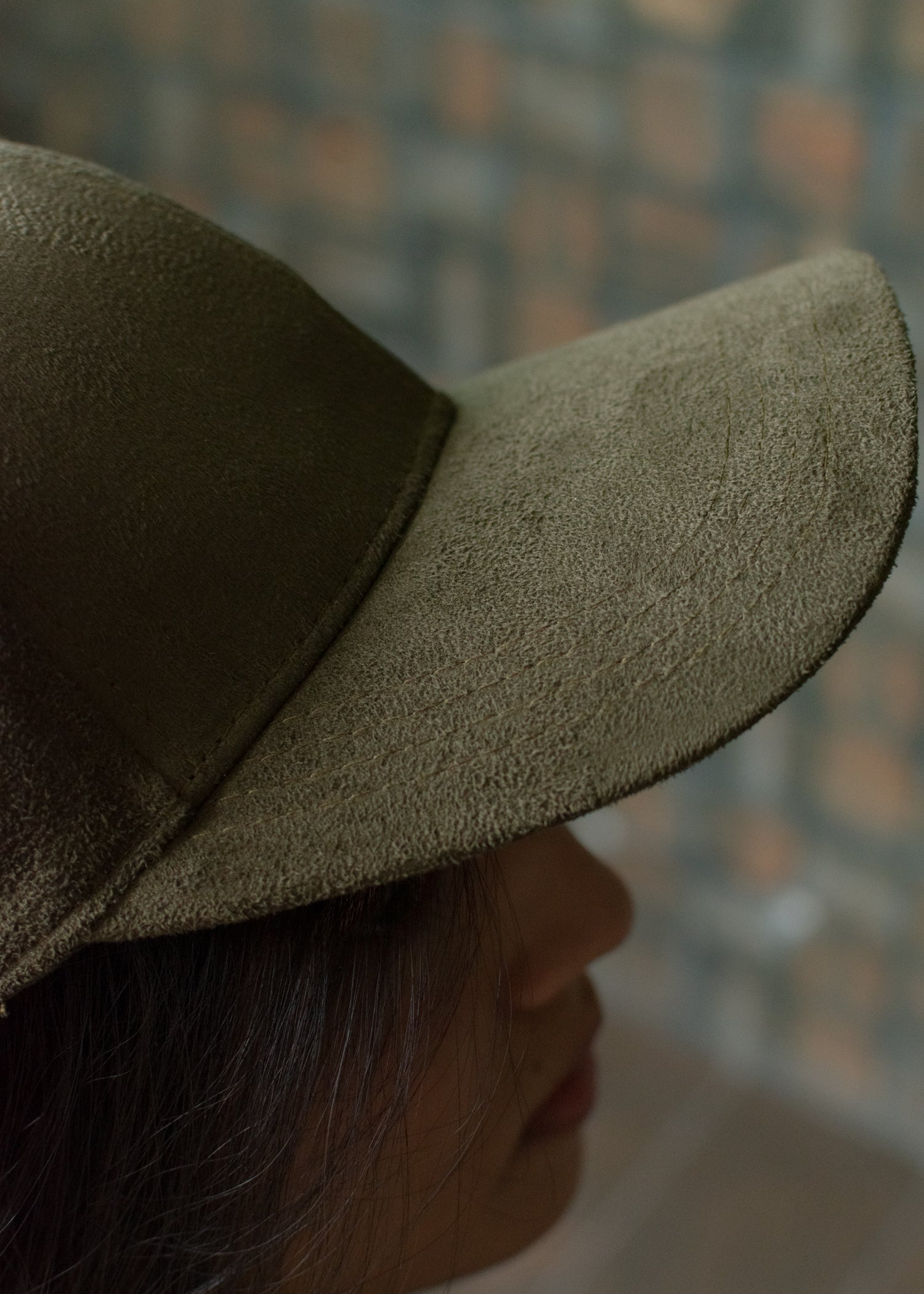 Olive green cheap suede hat