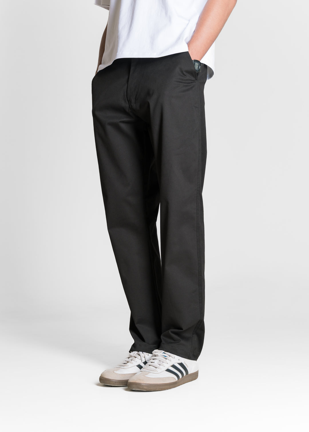 Classic Relaxed Chinos — Black