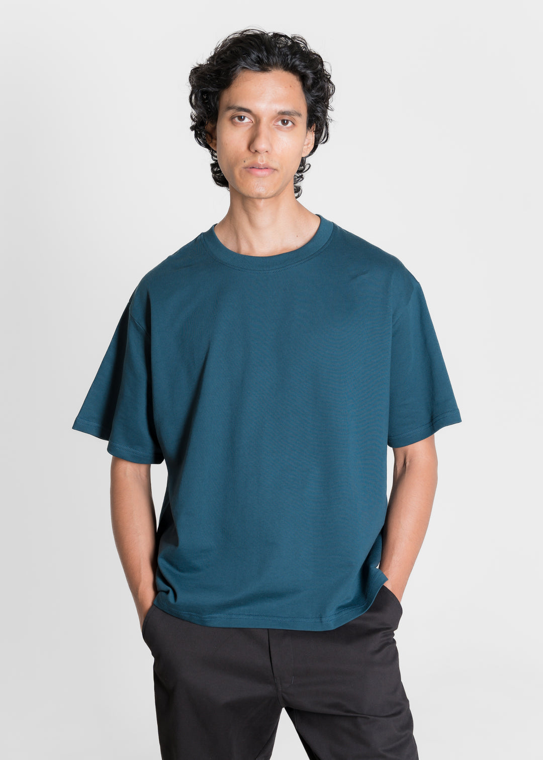 Heavy Box-Fit T-shirt — Deep Teal
