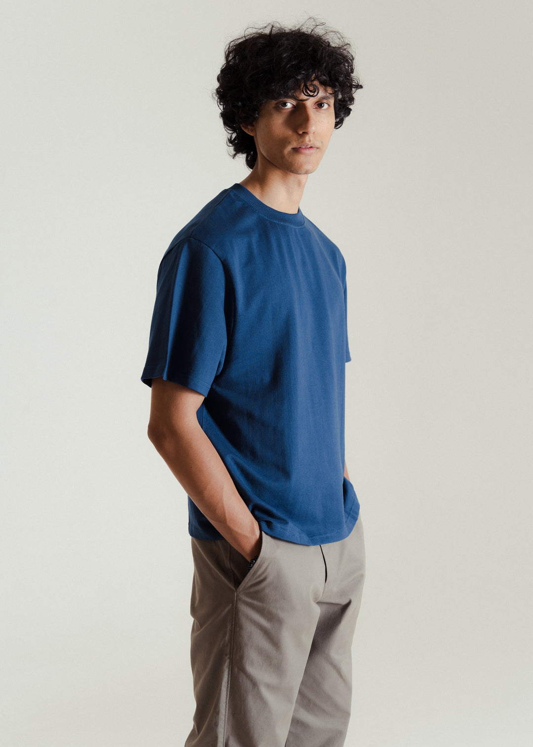 Dark Blue — Heavy Weight Cropped (Box Fit) T-shirt