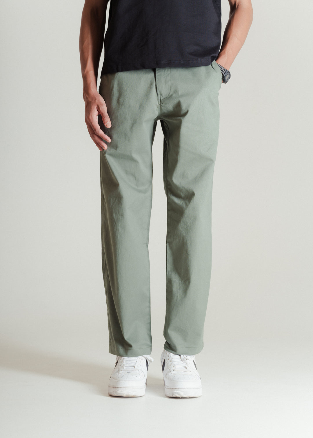 Muted Green — Relaxed Chinos