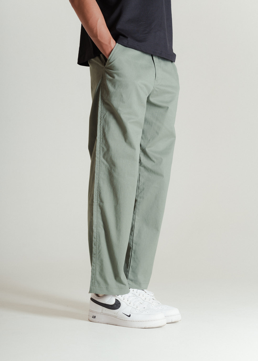 Muted Green — Relaxed Chinos