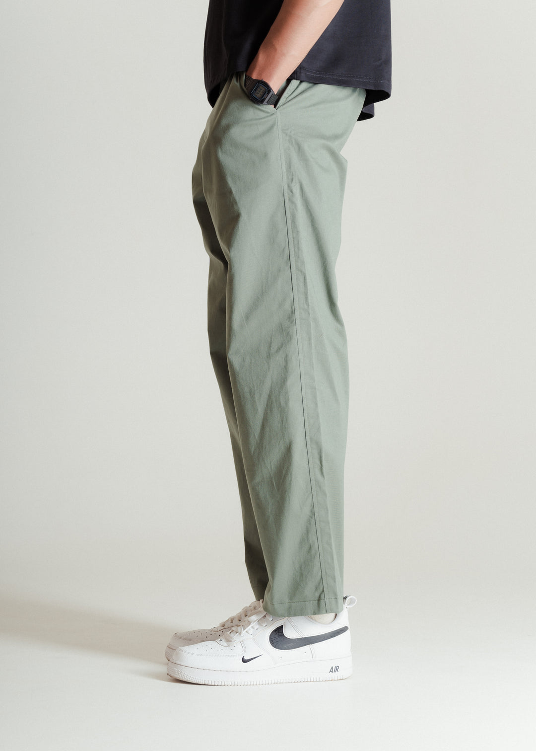 Muted Green — Relaxed Chinos