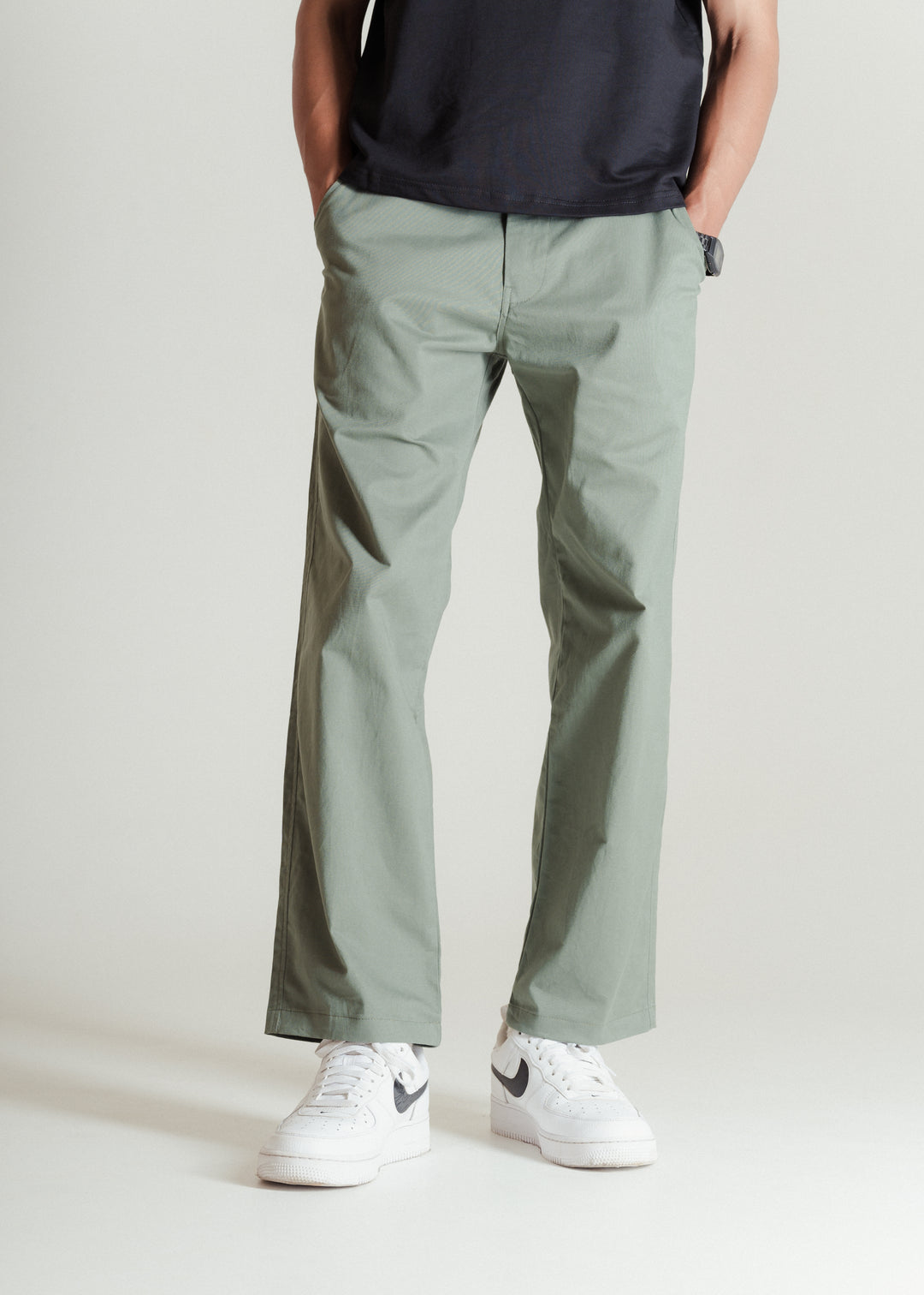 Muted Green — Relaxed Chinos