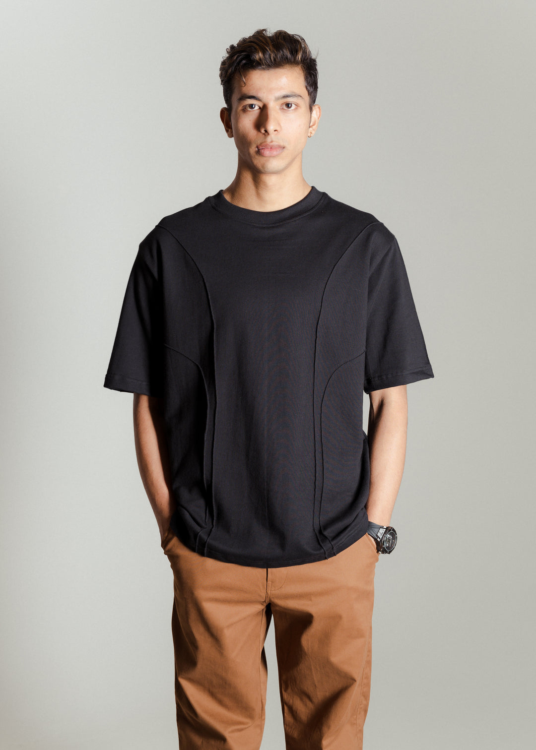 Heavy Relaxed Ridge T-shirt — Black