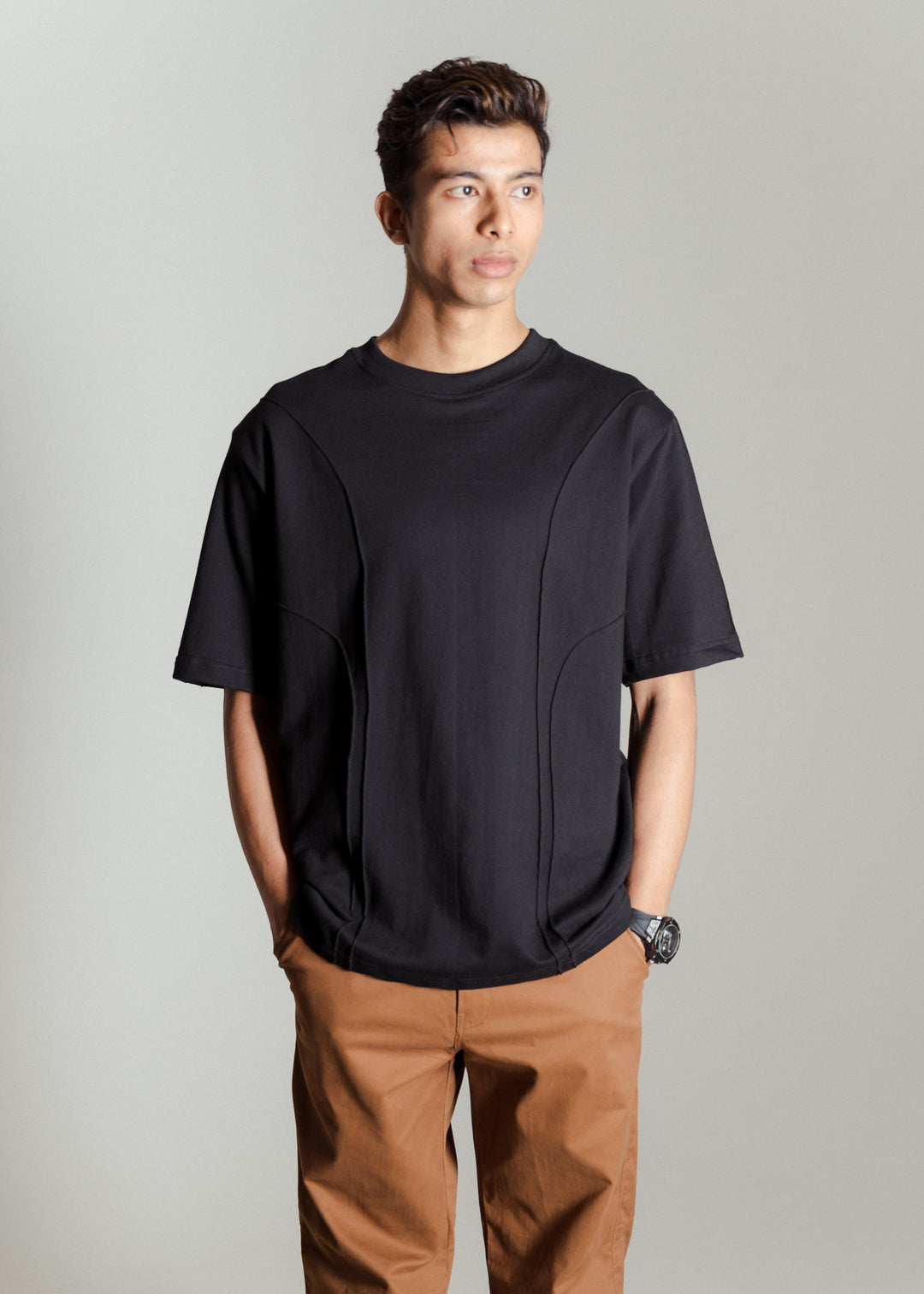 Heavy Relaxed Ridge T-shirt — Black