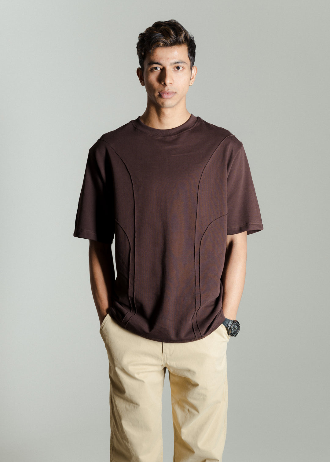 Heavy Relaxed Ridge T-shirt — Dark Brown