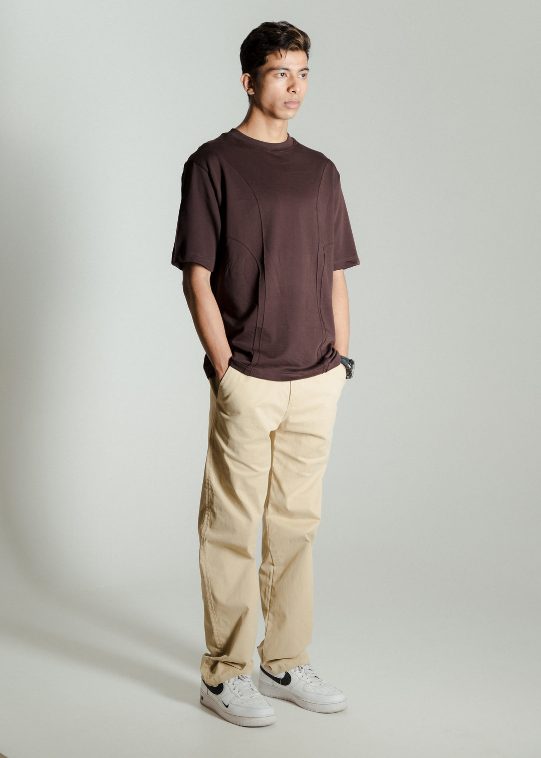 Heavy Relaxed Ridge T-shirt — Dark Brown