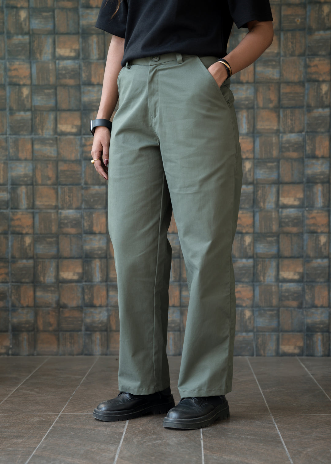 Muted Green — Relaxed Chinos