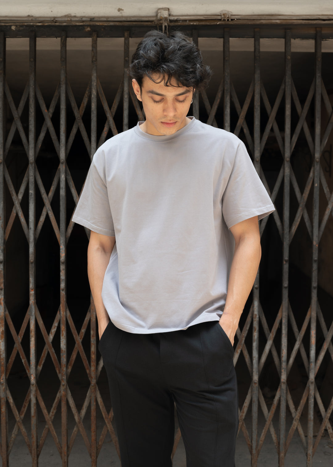 Stretch Box-Fit T-shirt — Steel Grey