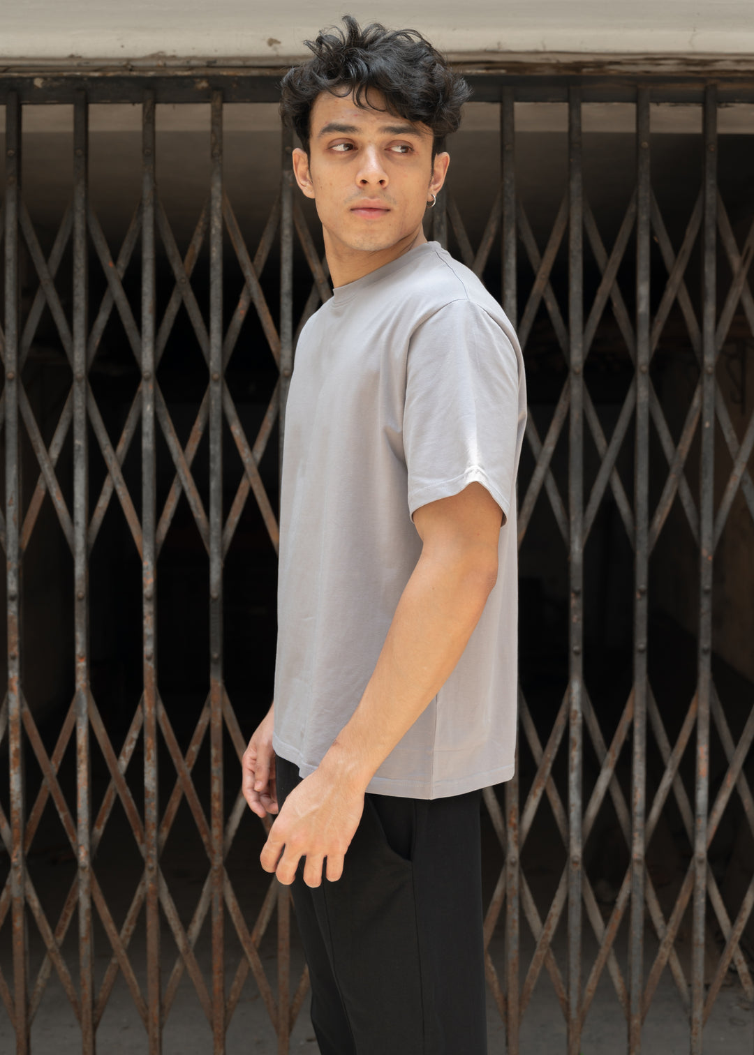 Stretch Box-Fit T-shirt — Steel Grey