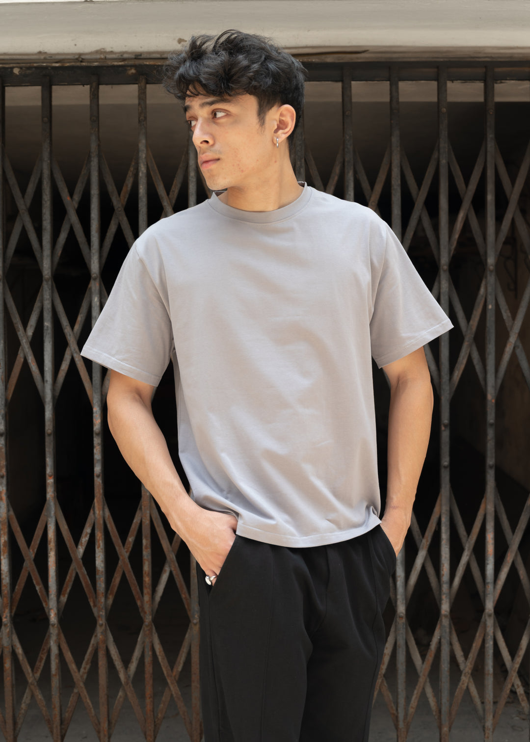 Stretch Box-Fit T-shirt — Steel Grey