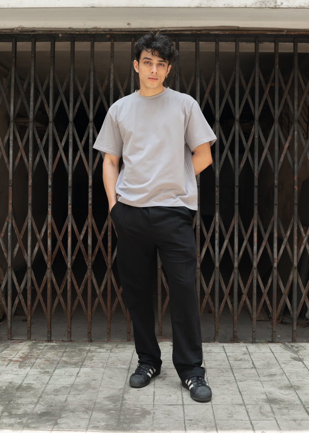 Stretch Box-Fit T-shirt — Steel Grey