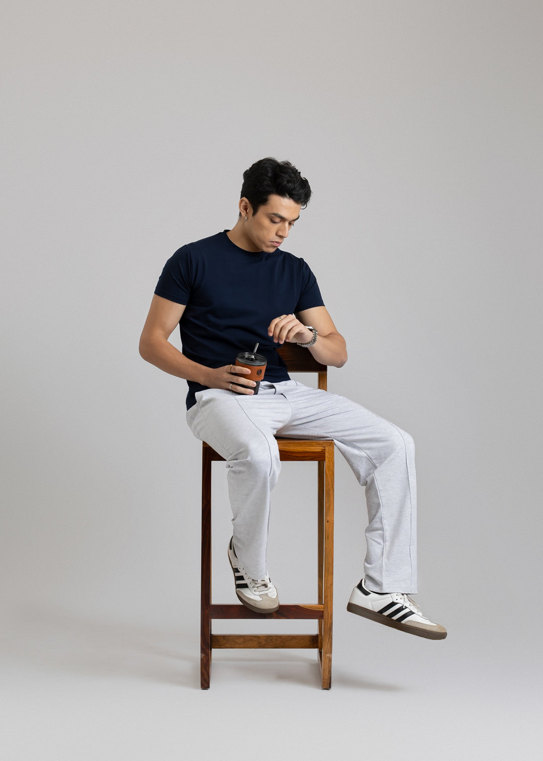Stretch Slim Fit T-shirt — Navy Blue
