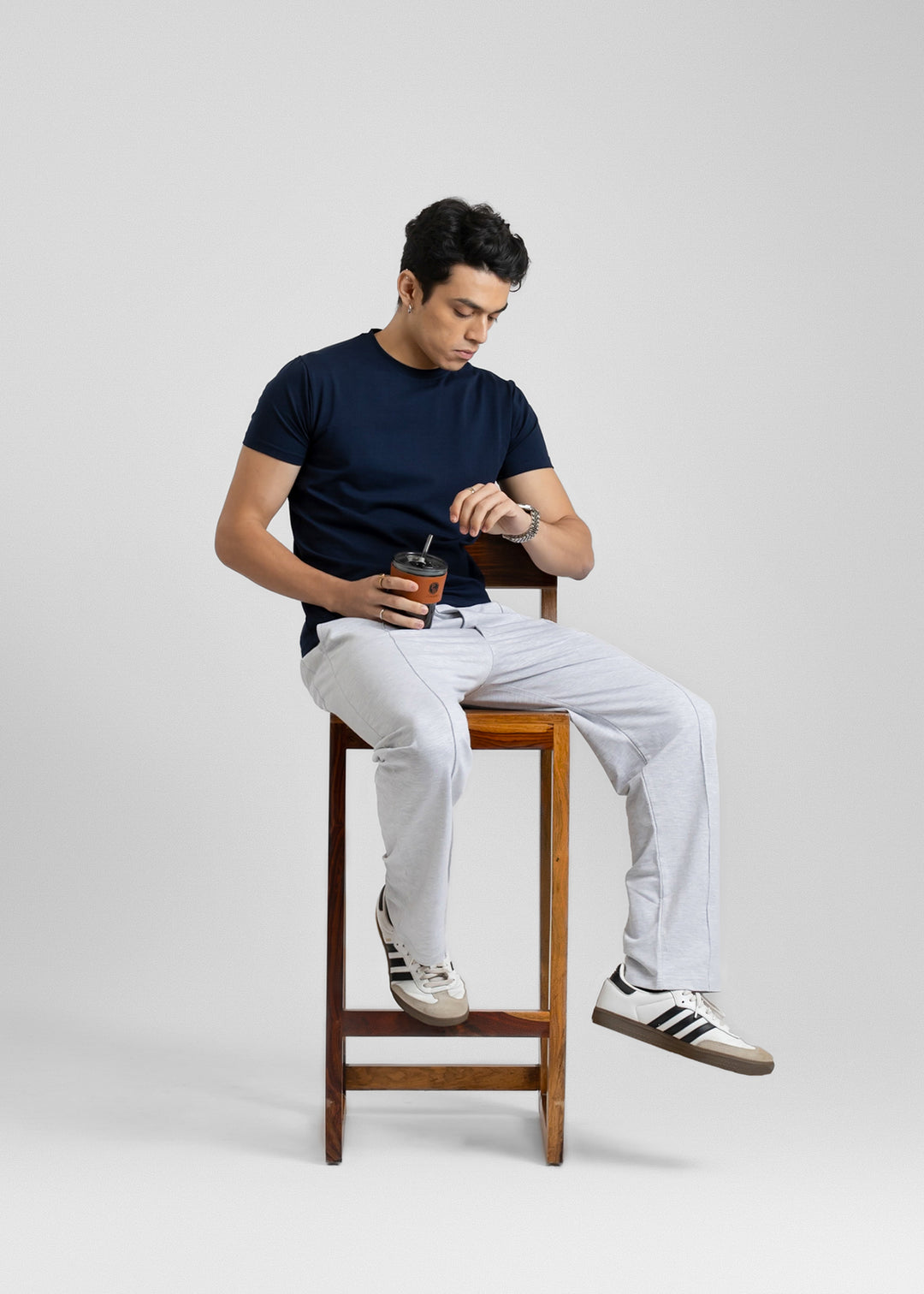 Stretch Slim Fit T-shirt — Navy Blue