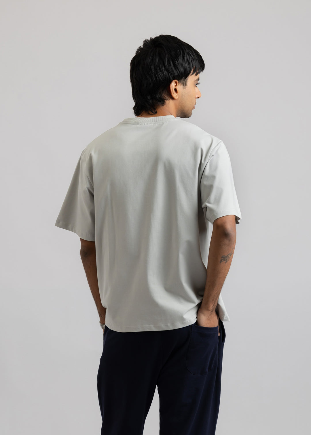 Stretch Box-Fit T-shirt — Steel Grey