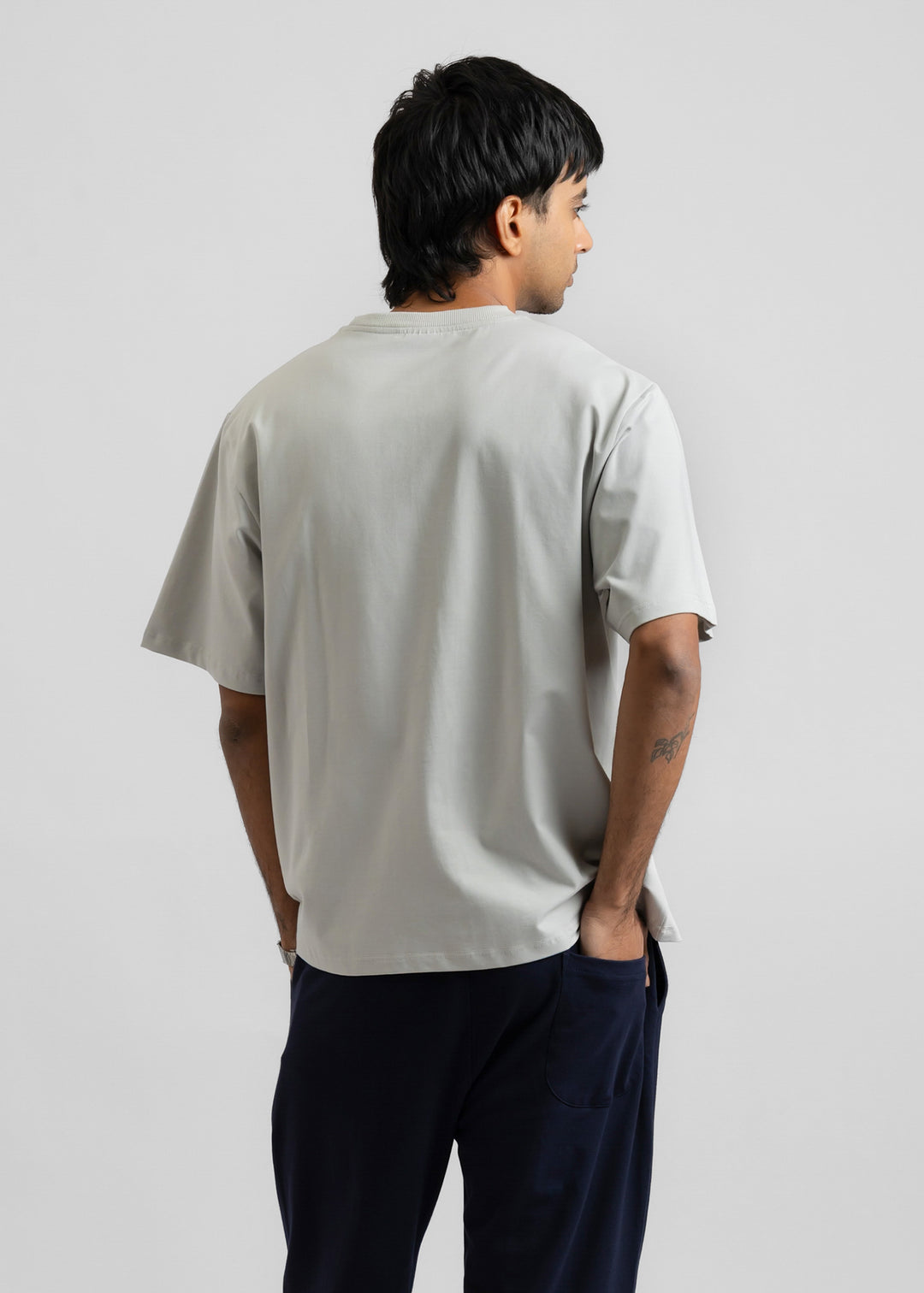 Stretch Box-Fit T-shirt — Steel Grey
