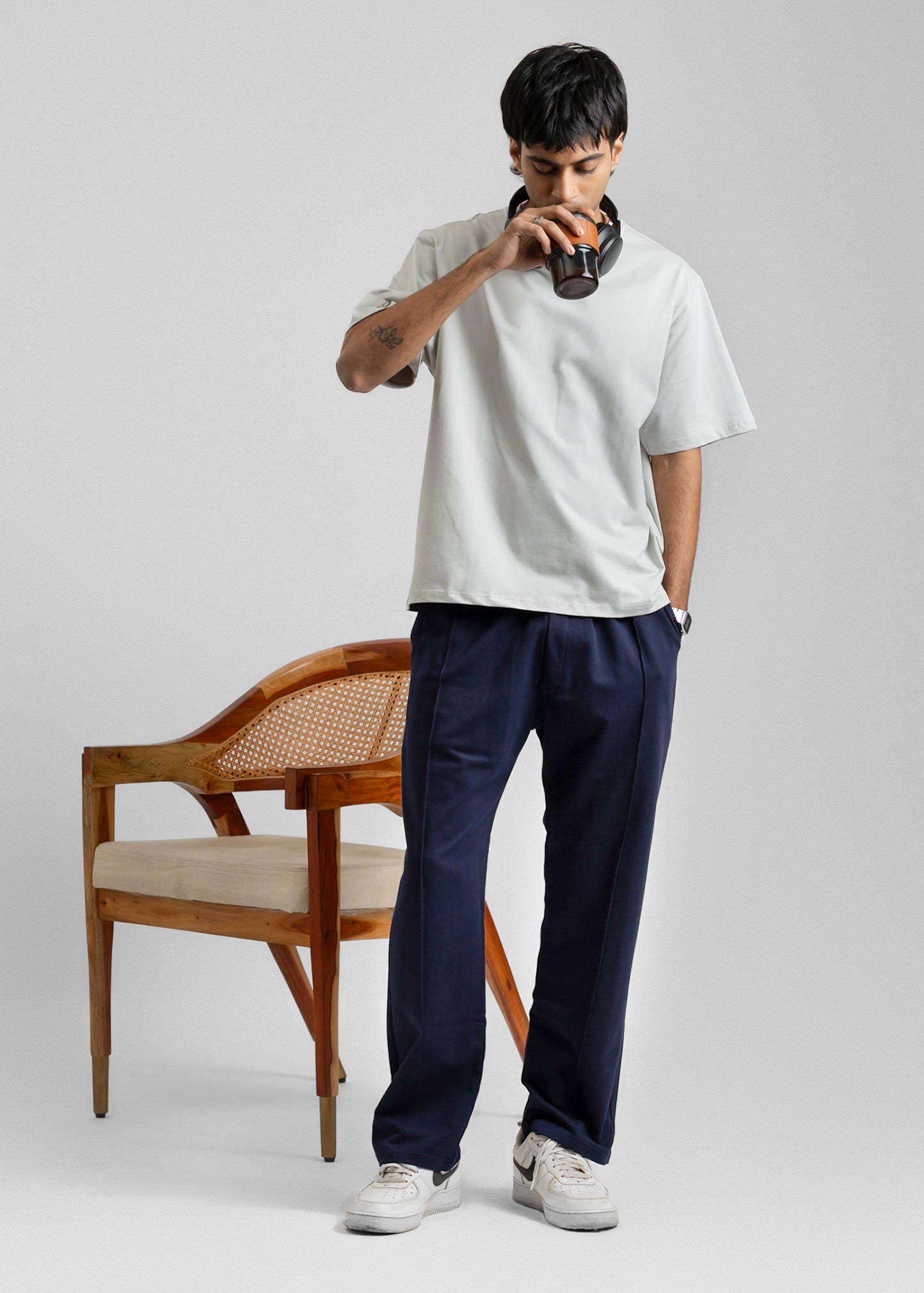 Stretch Box-Fit T-shirt — Steel Grey