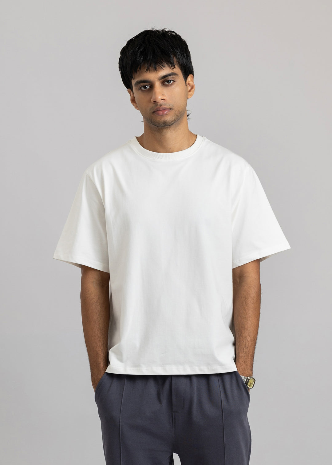 Stretch Box-Fit T-shirt — Off White